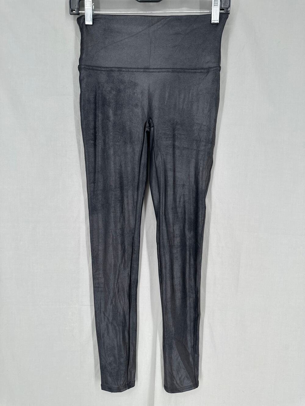 Spanx Faux Leather Leggings Womens Medium Black Stretch High Rise Slimming